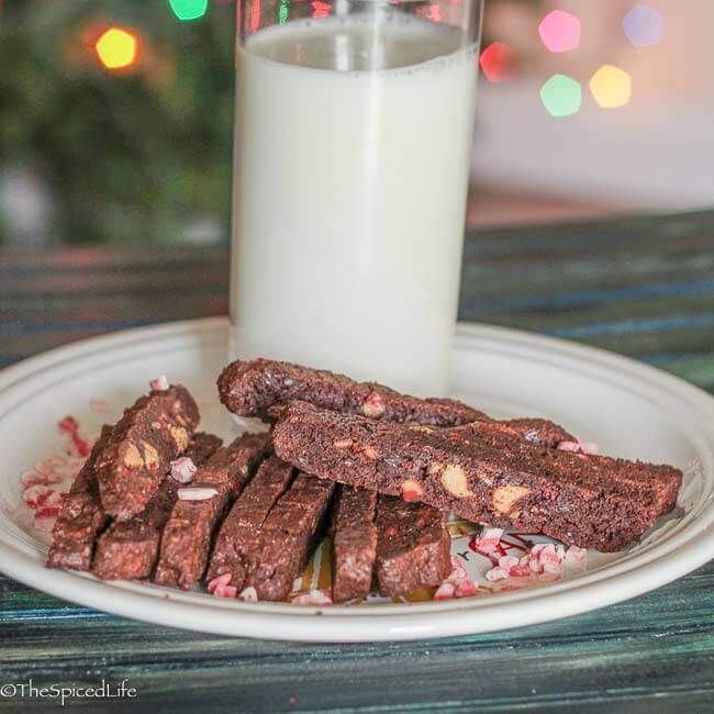 Peppermint Chocolate Biscotti with white chocolate chunks are one of the most requested cookies that I bake during the holidays. My family goes crazy for these--and they are my Christmas favorite as well!