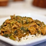 Kinda Saag No Butter Chicken: Indian "Butter Chicken" re-imagined without butter and with spinach! Delicious and healthy!