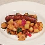 Roasted Smoked Sausage with Potatoes and Onions