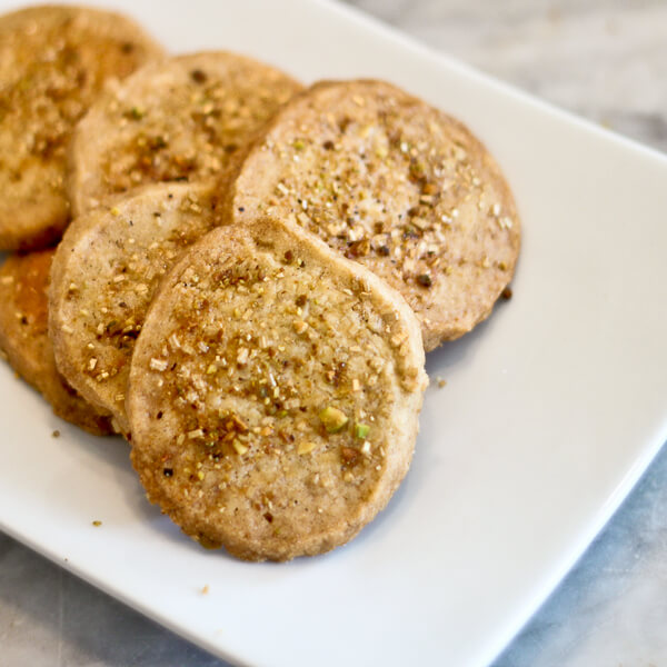Pistachio and Cardamom Slice and Bake Cookies