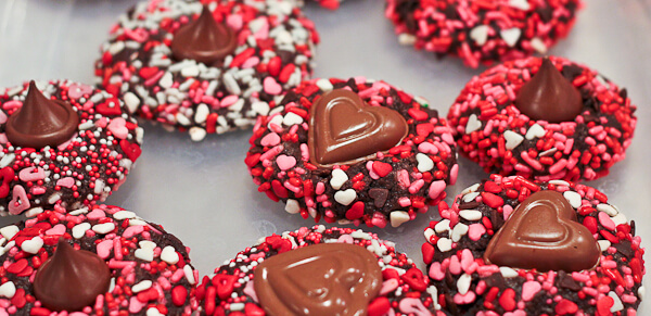 Chocolate Valentine's Day Sprinkle Cookies