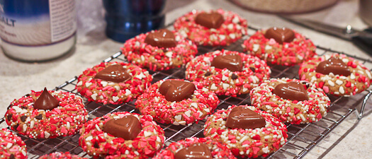 Vanilla Biscoff Valentine's Day sprinkle cookies