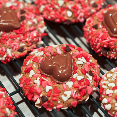 Vanilla Biscoff Valentine's Day Sprinkles cookies