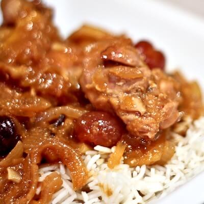 Parsi Inspired Chicken Curry with Mangoes and Cherries