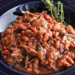 Mexican Beef Braised in Beer, Beans and Mushrooms