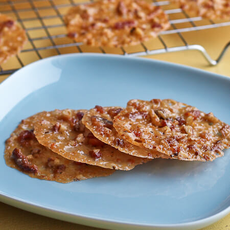Bacon and Pecan Lace Cookies