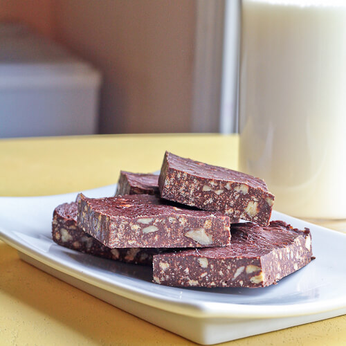 No Bake Chocolate Bars with Nuts