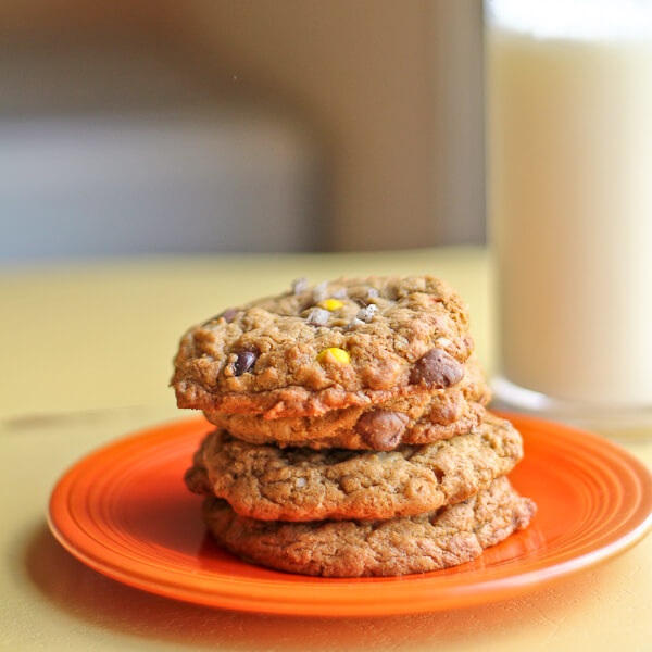 Gluten Free Chocolate Chip Peanut Butter Cookies with Oats