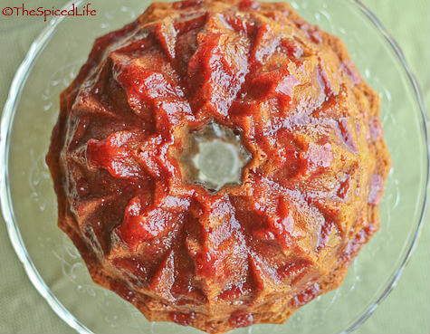 Spiced Orange Buttermilk Bundt Cake with Strawberry Jam Glaze