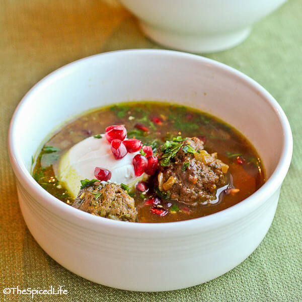 Persian Pomegranate Soup with Meatballs (Ash-e Anar)