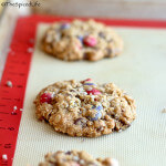 Valentine's M&M Cookies with Rolled Oats