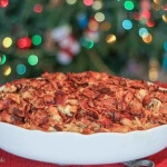 Make Ahead Maple Waffle Casserole with Bacon and Sausage for Breakfast or Brunch! PERFECT for Christmas morning or a weekend when you want something extra special!