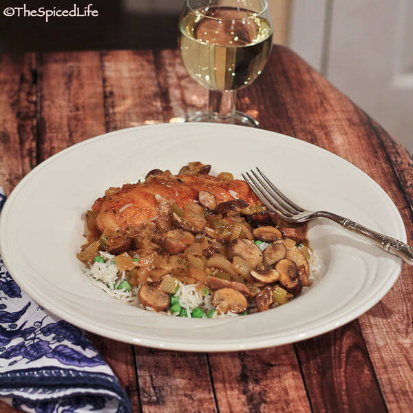 Chicken Fricasee (Stewed Chicken in Wine and Mushrooms) from New Orleans