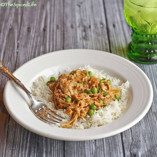 Chicken Braised in Indian Almond Sauce with Peas