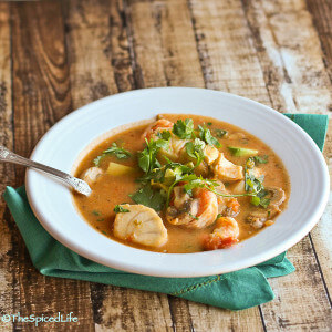 Moqueca: Brazilian Seafood Stew of Mahi Mahi, Pacific Cod and Shrimp