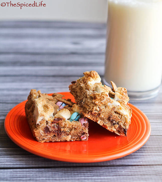 S'Mores M&M Bars made with Graham Cereal