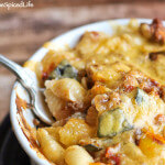 Mexican Pasta Bake with High Fiber Noodles, Cottage Cheese, Sour Cream and Ground Meat--simple and delicious!!!