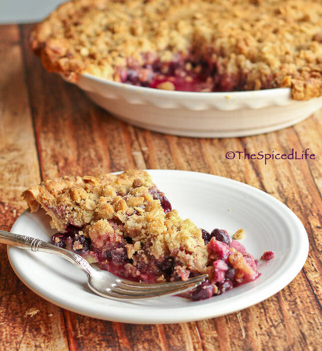 Blueberry lemon Crumble Pie: You will not believe how EASY this pie crust is!!!!