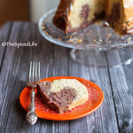 Greek Paxos Inspired Cake with a Stewed Plum Infused Swirl