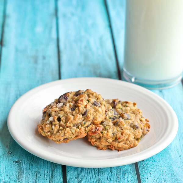Chocolate Chip Cookies with Almonds and Zucchini