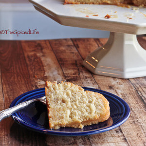 Kentucky Butter Cake: a rich vanilla flavored pound cake soaked in a butter sugar syrup