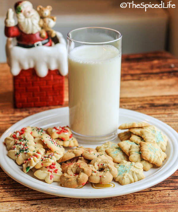 The same EASY basic cookie press dough flavored 3 different ways for the holidays: Fiori di Sicilia (citrus vanilla); Salt and Pepper Maple; Peppermint
