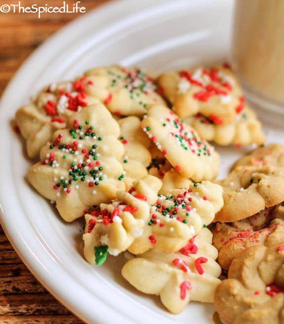 Cookie Press Peppermint Christmas Tree Cookies--super easy and super fast!