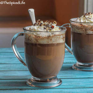 Voodoo Spiked Hot Chocolate: rum, coffee, chocolate and cream make for a delightful winter drink!