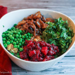 Indian Burrito Bowl with Ground Turkey, Cauliflower, Caramelized Onions, Peas and a Sweet and Sour Chutney of your choice! (I chose cranberry)