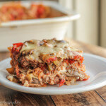 Healthy Lasagna: less noodles with low fat ground meat and lighter cheese, stuffed with veggies!