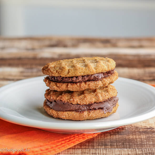 peanut butter sandwich cookies with peanut butter chocolate ganache: craggy, rustic, thick and absolutely addictive!