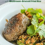 Thai Burger with Mushroom-Broccoli Fried Rice--great fast, easy, delicious dinner!