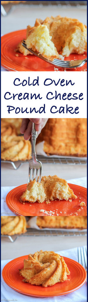Cold Oven Cream Cheese Pound Cake--save some time not worrying about preheating your oven and create the most velvety, delicious pound cake!