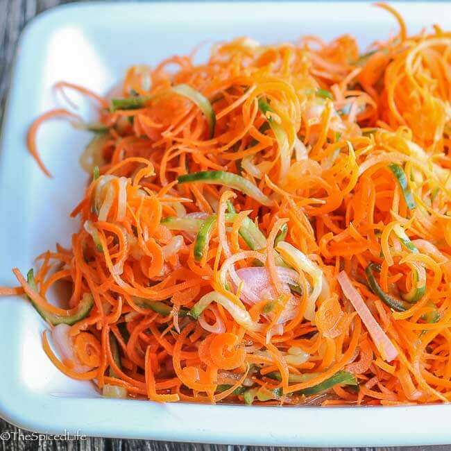 Spiralized Sake Carrot Salad