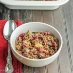 Cranberry Stuffing with Apples, Mushrooms and Wild Rice will be the vegetarian hit of your holiday meal!