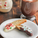 Holiday Biscotti Bar: Dip and Decorate Your Own Biscotti. Choose some chocolates, choose some sprinkles, and be prepared to have a blast decorating biscotti for your Christmas or Holiday tins!