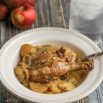 Pot Roast Chicken with Apples and Cider: a comfort food winter dinner straight from England and northern France. Your family will love this meal!