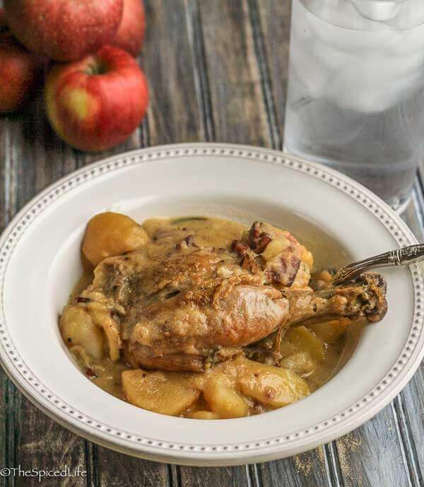 Chicken Pot Roast with Apples and Cider: a comfort food winter dinner straight from England and northern France.