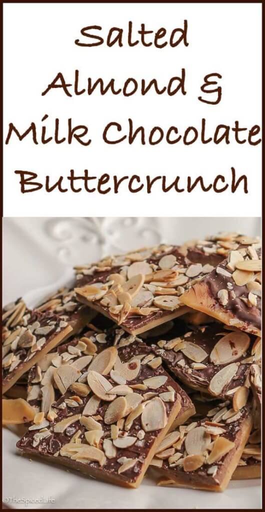 Salted Almond Milk Chocolate Buttercrunch is easy and delicious. Perfect for a Christmas cookie tin or your holiday cookie party!