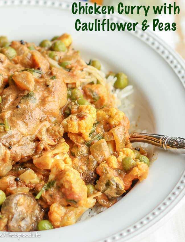 Chicken Curry with Cauliflower and Peas