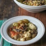 Chicken in Wine with Cauliflower, Mushrooms and Grapes