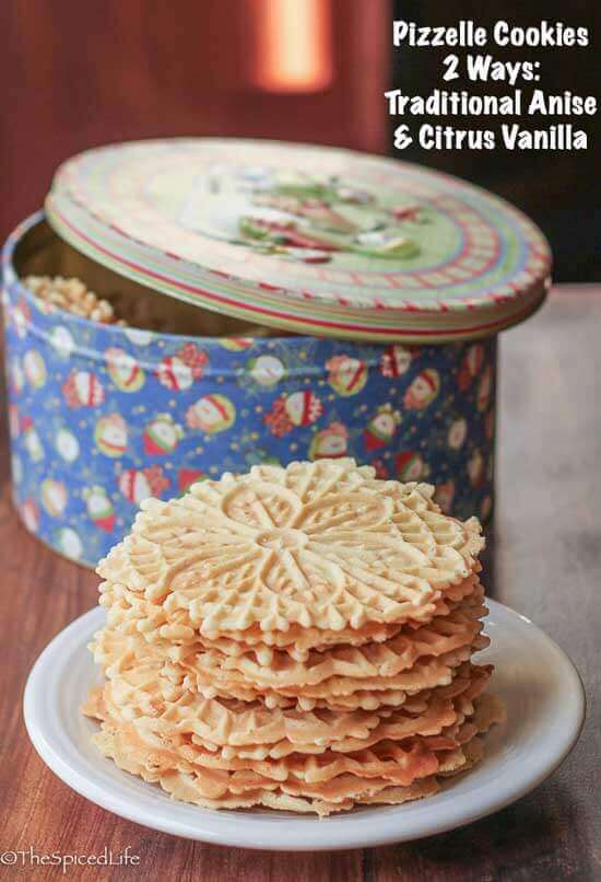pizzelles 2 ways: traditional anise and citrus vanilla