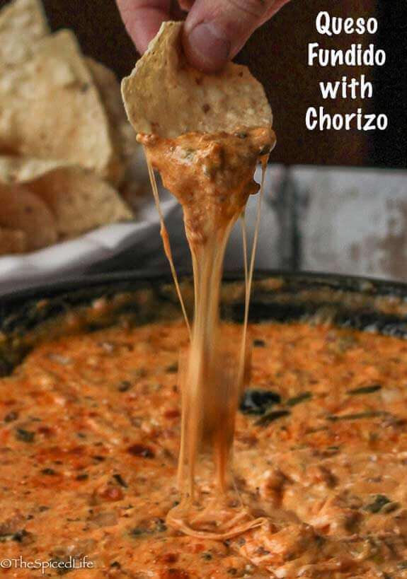 Queso Fundido with Chorizo and Roasted Poblanos