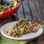 Creamy Pasta Frittata with Bacon, Asparagus and Goat Cheese, drizzled with Balsamic Vinegar