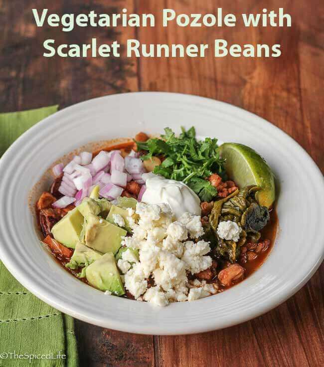 Vegetarian Pozole (Posole) with Scarlet Runner Beans
