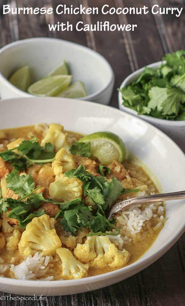 Burmese Chicken Coconut Curry with Cauliflower