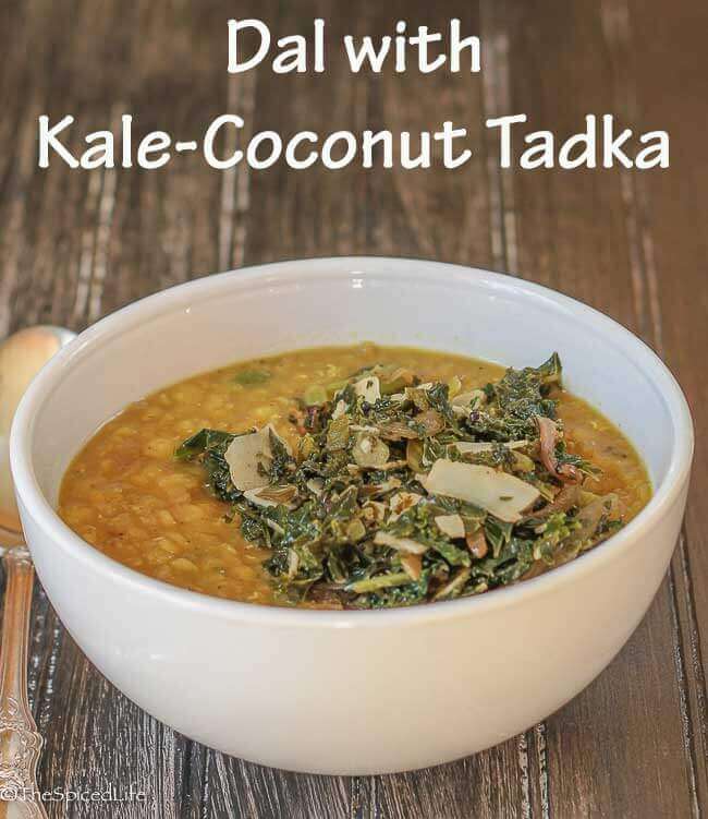 Dal with Kale-Coconut Tadka