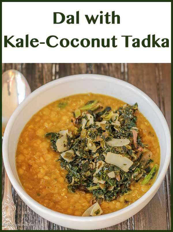 Dal with Kale-Coconut Tadka
