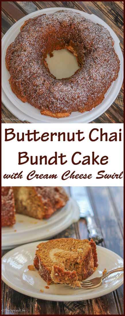 Butternut Chai Bundt Cake with Cream Cheese Swirl