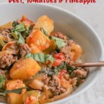 Thai Red Curry with Ground Beef, Tomatoes and Pineapple